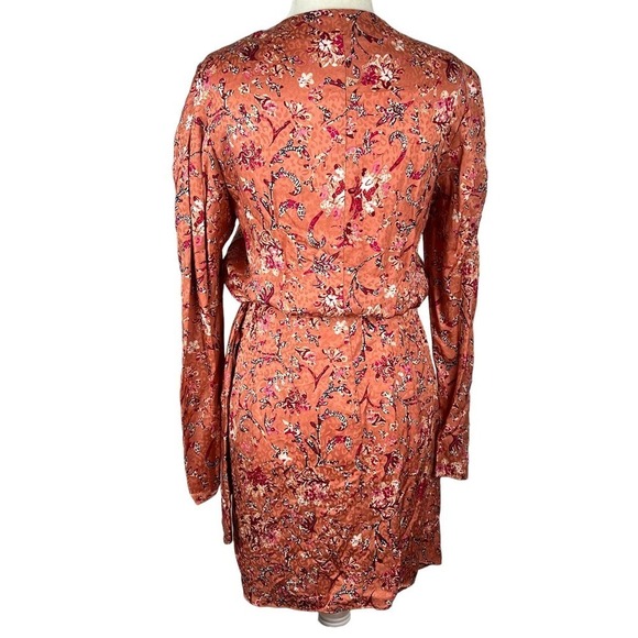 ISABEL ETOILE MARANT BAIKAL FLORAL JACQUARD WRAP DRESS PINK NWT WOMEN'S SIZE 34 - Picture 8 of 16